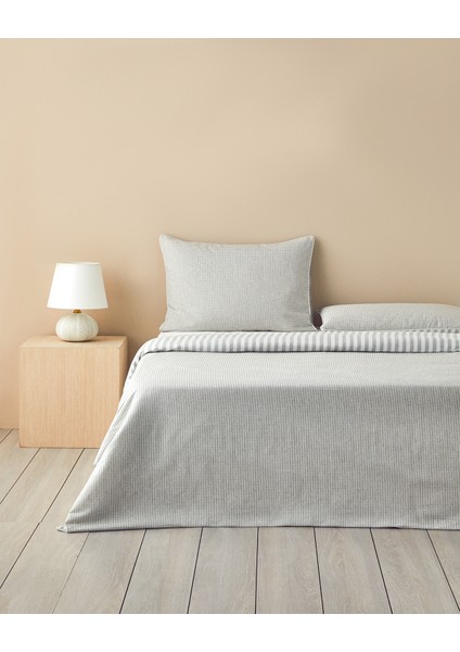 Pure Waffle Ipliği Boyalı Tek Kişilik Nevresim Takımı 160X220 cm Gri