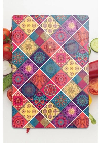 Cam Kesme Tahtası Kare Karma Mandala Desenli fırsatları
