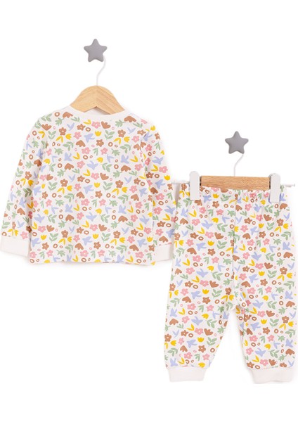 Bisiklet Yaka Çiçek Renkli Pijama Takımı Kız Bebek fiyatları