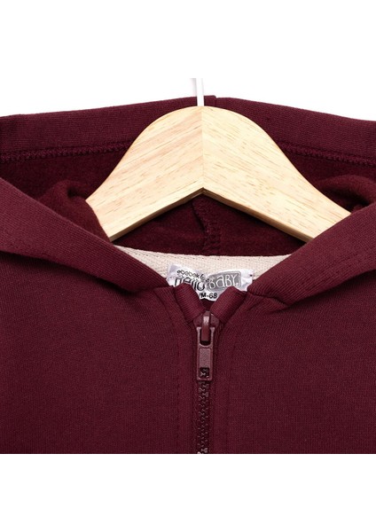 Basic Şardonlu Üç Iplik Kapüşonlu Hırka Kız Bebek modelleri