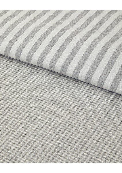 Pure Waffle Ipliği Boyalı Tek Kişilik Nevresim Takımı 160X220 cm Gri