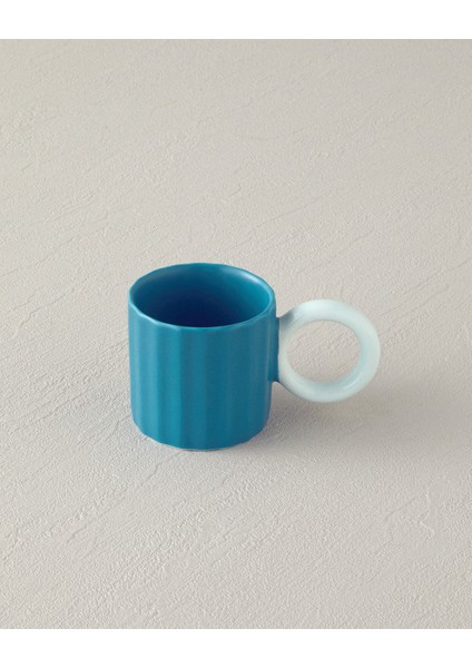 Angled New Bone China Kahve Fincan Takımı Turkuaz fiyatları