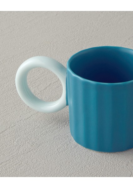 Angled New Bone China Kahve Fincan Takımı Turkuaz modelleri