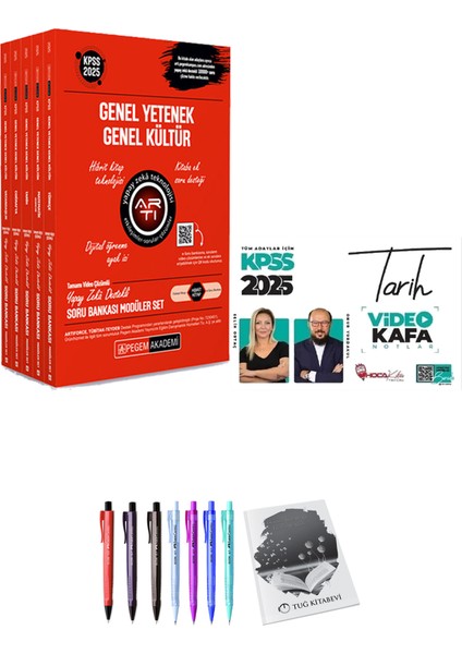 2025 Kpss Lisans Soru Bankası Modüler Set - (5 Kitap) - Hoca Kafası 2025 Kpss Tarih Video Kafa Notlar