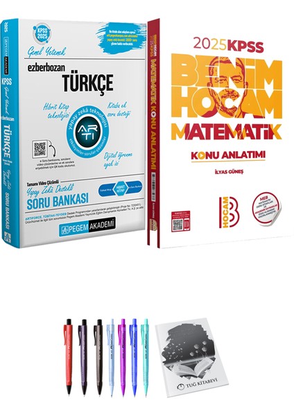 Pegem Akademi Yayıncılık 2025 Kpss Matematik Konu Anlatımı - 2025 Ezberbozan Kpss Türkçe Soru Bankası