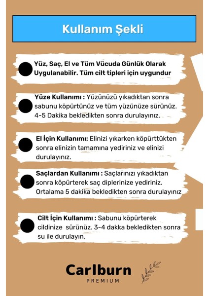 Özel Üretim Doğal Güzel Kokulu El Yüz Saç Vücut Cilt Kenevir Sabunu - 1 Adet