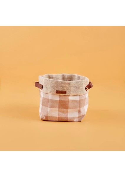 Mg Store Maıson Plaid Sepet, Bej, 22X18CM