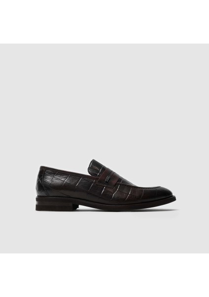Erkek Klasik Ayakkabı 052210, Kahve Croco, 43