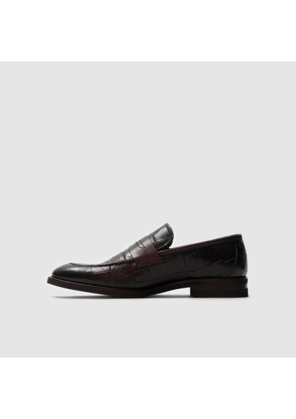 Erkek Klasik Ayakkabı 052210, Kahve Croco, 43