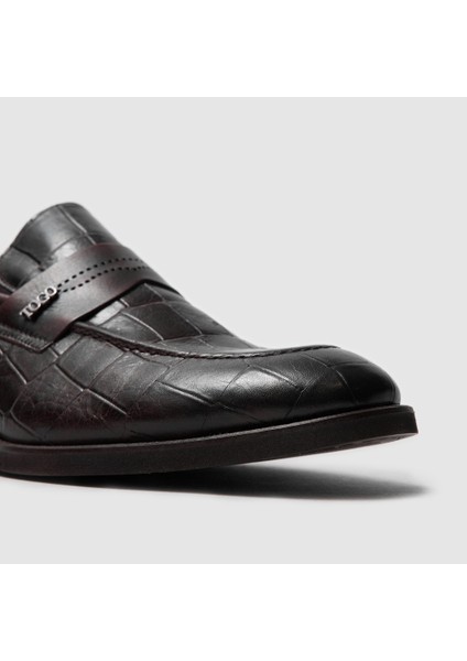 Erkek Klasik Ayakkabı 052210, Kahve Croco, 43