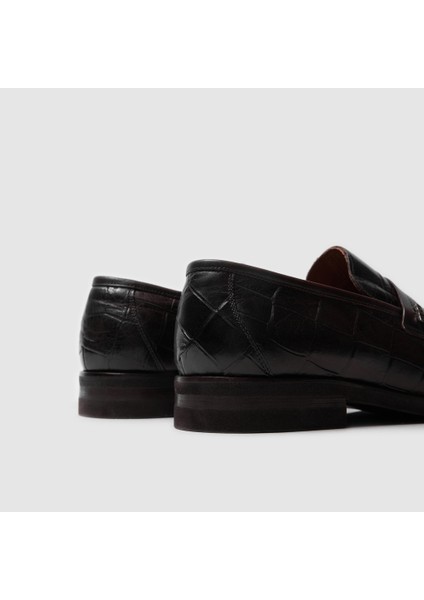 Erkek Klasik Ayakkabı 052210, Kahve Croco, 43