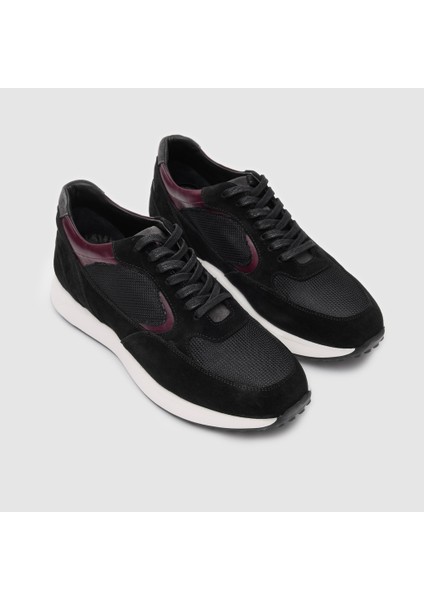 Erkek Sneaker Ayakkabı 052124, Siyah - Bordo, 40 modelleri