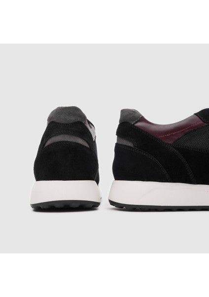 Erkek Sneaker Ayakkabı 052124, Siyah - Bordo, 43 indirimleri