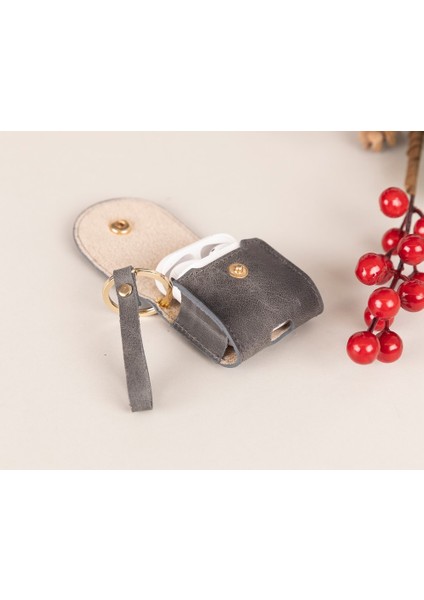 Apple Airpods 2.nesil Uyumlu Deri Kılıf Mai Snap VS05 Gri fırsatları