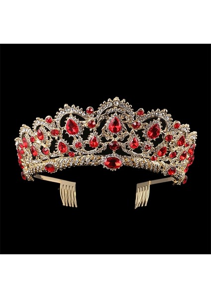 Kristal Ti Vintage Altın Rhinestone Pageant Taçlar Tarak Barok Düğün Saç Aksesuarları (Yurt Dışından)