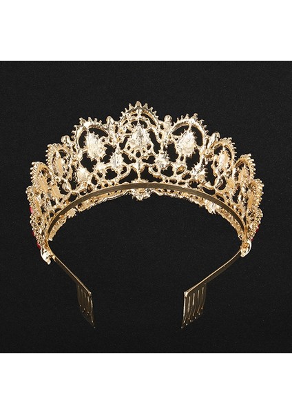 Kristal Ti Vintage Altın Rhinestone Pageant Taçlar Tarak Barok Düğün Saç Aksesuarları (Yurt Dışından)