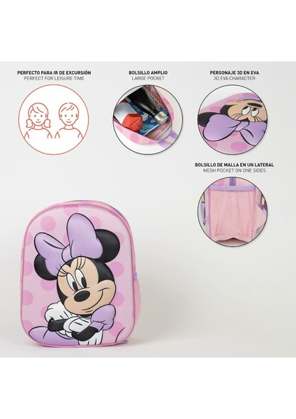 Minnie Mouse Okul Çantası Minnie Mouse Pembe 25 x 31 x 10 cm (Yurt Dışından)