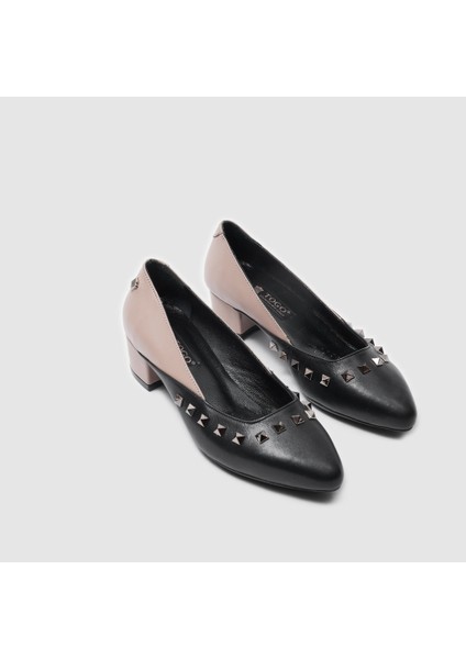 Kadın Topuklu Ayakkabı 060050, Siyah - Vizon, 40 fırsatları