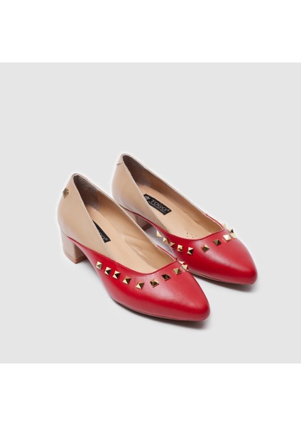 Kadın Topuklu Ayakkabı 060050, Kırmızı - Nude, 38 fırsatları