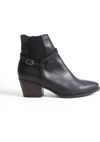 Mubiano Hakiki Deri Collection Kadın Fermuarlı Kısa Kalın Topuk Bot&Bootie Siyah - MCZFR228 - S fiyatları
