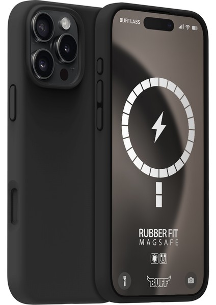 Buff iPhone 16 Pro Max Magsafe Rubber Fit Silikon Kılıf Black