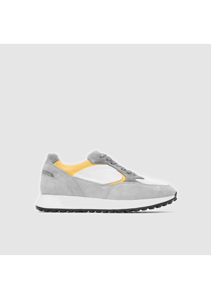 Erkek Sneaker Ayakkabı 052124, Gri - Sarı, 44