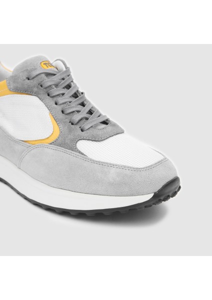 Erkek Sneaker Ayakkabı 052124, Gri - Sarı, 44