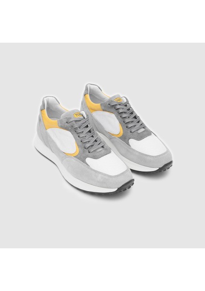 Erkek Sneaker Ayakkabı 052124, Gri - Sarı, 44