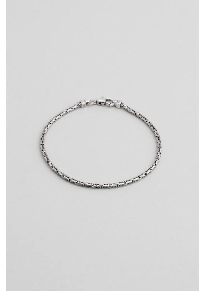 Etnik Stil Gümüş Erkek Kral Zincir Bileklik