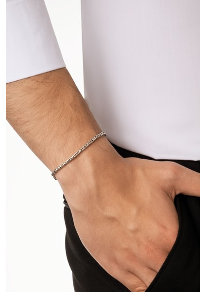 Etnik Stil Gümüş Erkek Kral Zincir Bileklik fırsatları