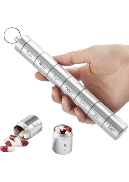 7 Gün Bölünmüş Alüminyum Alaşımlı Metal Hap Kutusu (Yurt Dışından)