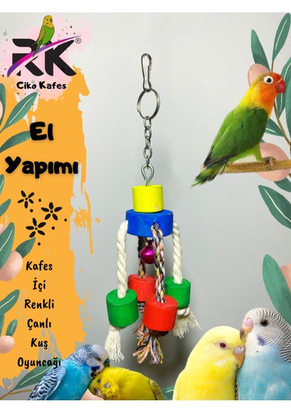 Çanlı Renkli Kuş Oyuncağı