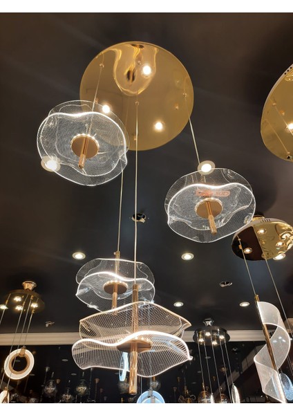 LED Aydınlatmalı 4 Kollu Modern Avize