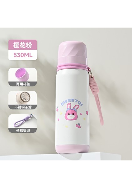 530 ml Büyük Kapasiteli 316 Paslanmaz Çelik Termos Bardak Mermi Yetişkin Açık Su Isıtıcısı Taşınabilir Erkek ve Kadın Çocuk Öğrenci Su Bardağı (Yurt Dışından)