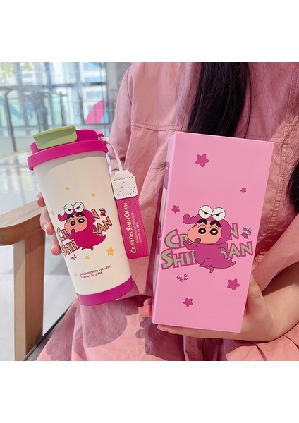 500 ml Yeni Crayon Shin-Chan Kahve Fincanı Yüksek Görünümlü Karikatür Saman Bardak Bir Fincan Çift Içme Çay Su Ayırma Taşınabilir Su Bardağı (Yurt Dışından)