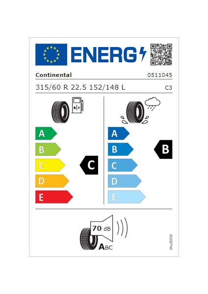315/60 R22.5 152/148L Hsl2+ Eco-Plus Eu Lrl Pr20 Kamyon M+S 4 Mevsim Lastiği (Üretim Yılı: 2024)