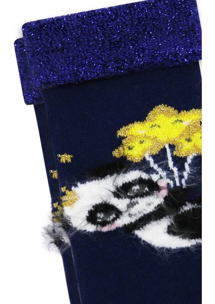 Panda Desenli Baskılı Havlu Bebek Çorap ONL-01831