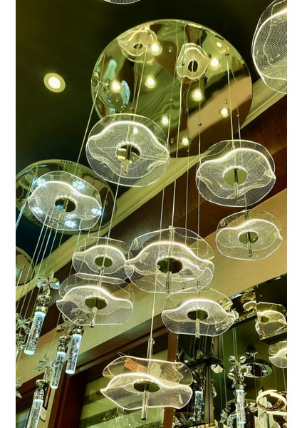 LED Aydınlatmalı 10 Kollu Modern Avize