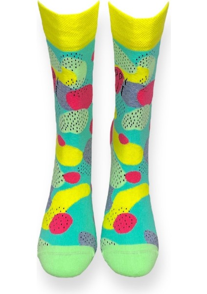 Tekli Renkli Esnek Nem Alabilen Pamuklu Desenli Soket Çorap modelleri