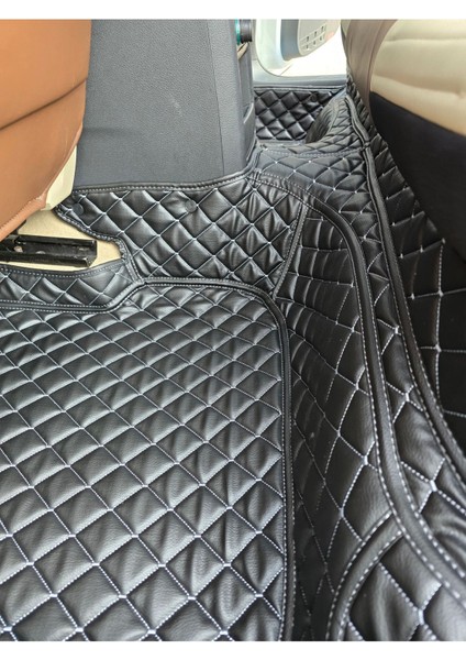 Seat Ateca 2016-2024 Siyaha Gri Renk 8d Premium Araca Özel Yeni Nesil Havuzlu Deri Oto Paspas