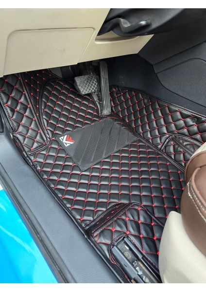 Peugeot Pejo 307 2001-2008 Siyaha Kırmızı Renk Araca Özel 8d Premium Yeni Havuzlu Deri Oto Paspas fiyatları