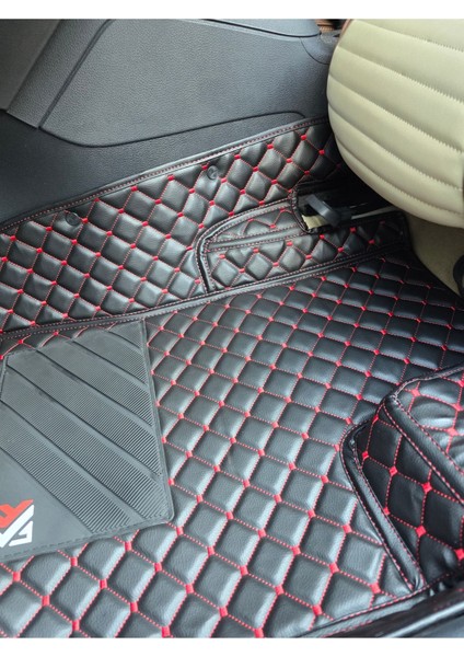 Peugeot Pejo 307 2001-2008 Siyaha Kırmızı Renk Araca Özel 8d Premium Yeni Havuzlu Deri Oto Paspas indirimleri