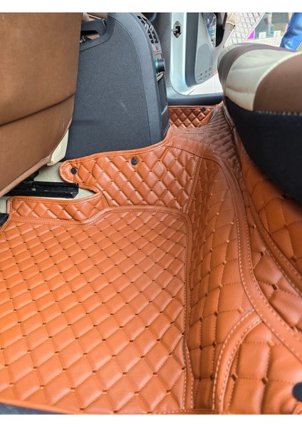 Peugeot Pejo 2008 2020-2024 Taba Tarçın Renk Araca Özel 8d Premium Yeni Havuzlu Deri Oto Paspas