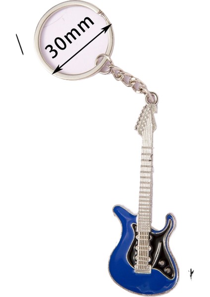 Gitar Yaratıcı Küçük Karikatür Lazer Gravür Müzik Aleti Milenyum Anahtarlık (Yurt Dışından)