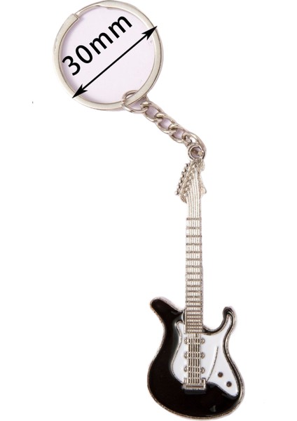 Gitar Yaratıcı Küçük Karikatür Lazer Gravür Müzik Aleti Milenyum Anahtarlık (Yurt Dışından)