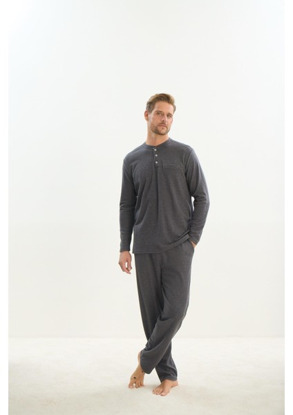 Erkek Uzun Kol Antrasit Pijama Takım C2T4N5O9