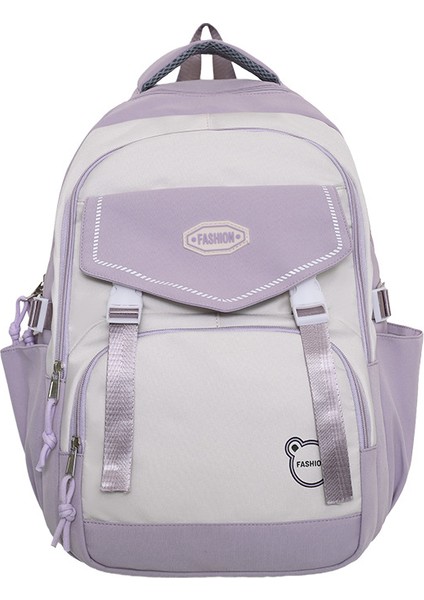 Japon Kolej Tarzı Ortaokul Büyük Kapasiteli Okul Çantası Kore Versiyonu Kontrast Renkli Çok Yönlü Rahat Sırt Çantası Üniversite Öğrencisi Okul Çantası (Yurt Dışından)