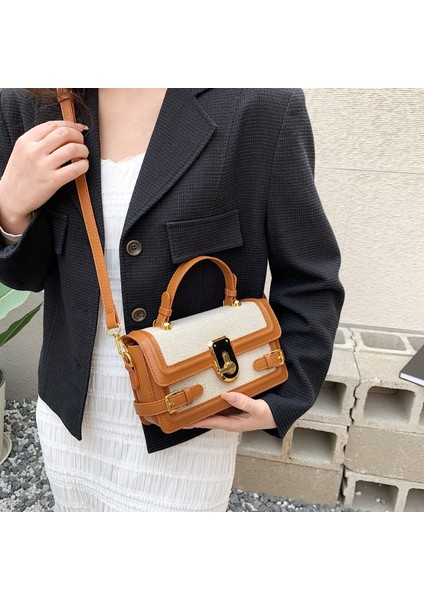 Kadın Yeni Çanta 2024 Hafif Lüks Moda Çanta, Yüksek Kaliteli Doku Omuz Çantası, Basit ve Çok Yönlü Çapraz Vücut Gece Çantası (Yurt Dışından)