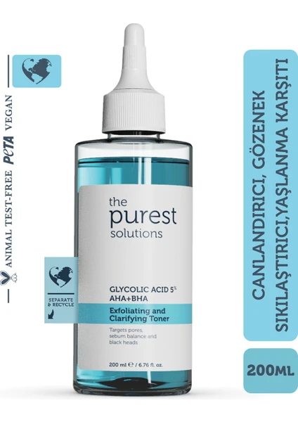 The Purest Solutions Canlandırıcı Tüm Ciltler için Glikolik Asit Tonik 200 ml