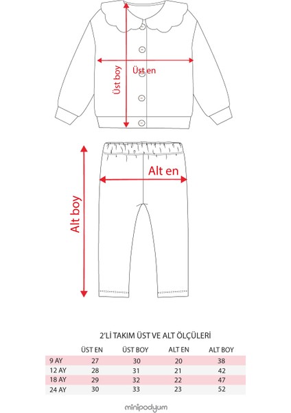 Kız Çocuk Düğmeli Hırka ve Ispanyol Paça Taytlı Pamuklu Alt Üst Takım